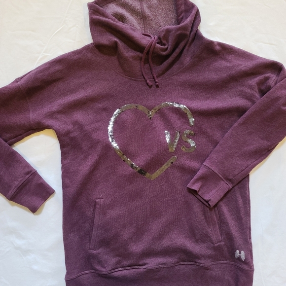 Victoria's Secret Tops - Victorias Secret purple‎ sequined hoodie small